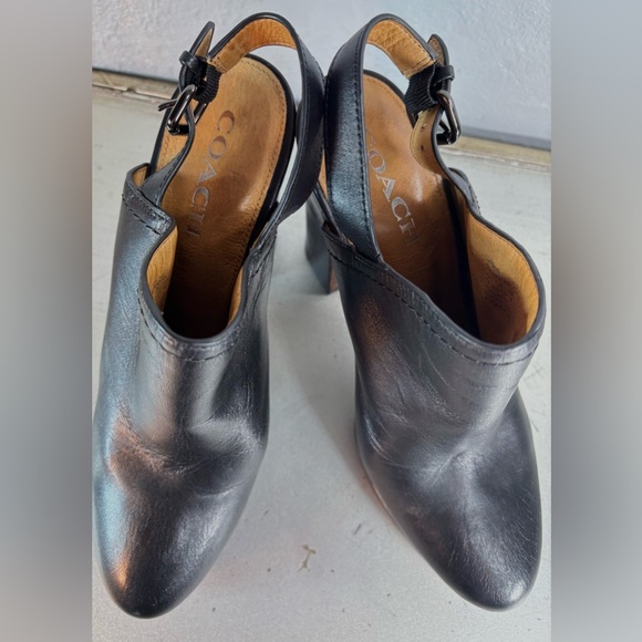 COACH Vintage Black Carmine Slingback Platform Clogs Size 10B - Picture 12 of 15